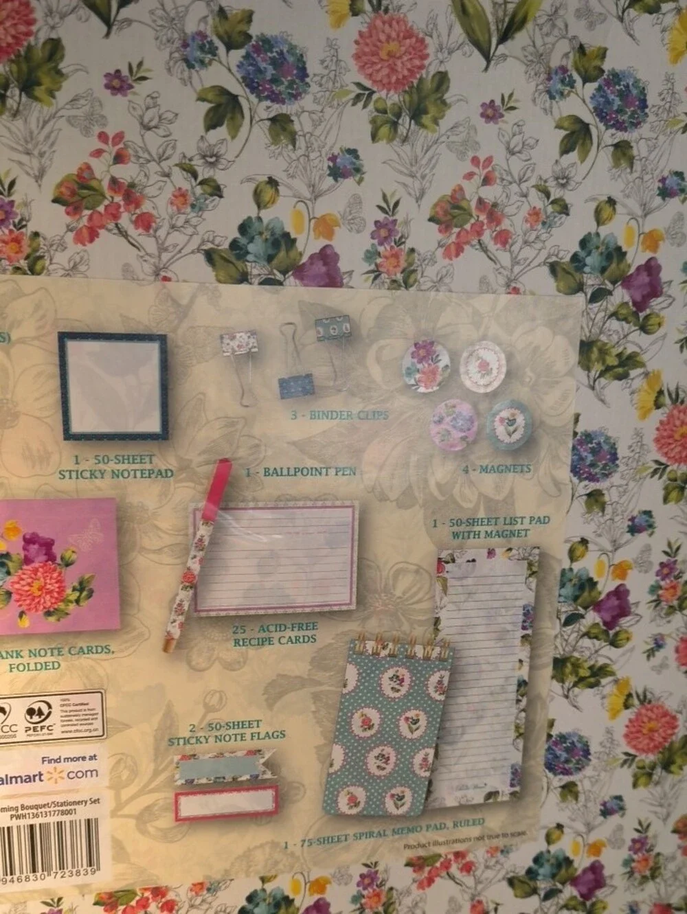 The Pioneer Woman Teal Floral Desk Stationery Set 59 Piece Collection